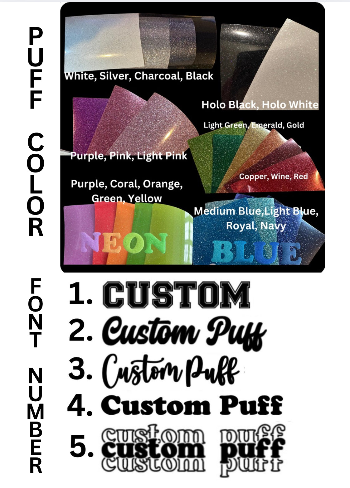 Personalized Glittery Puff Comfort Color