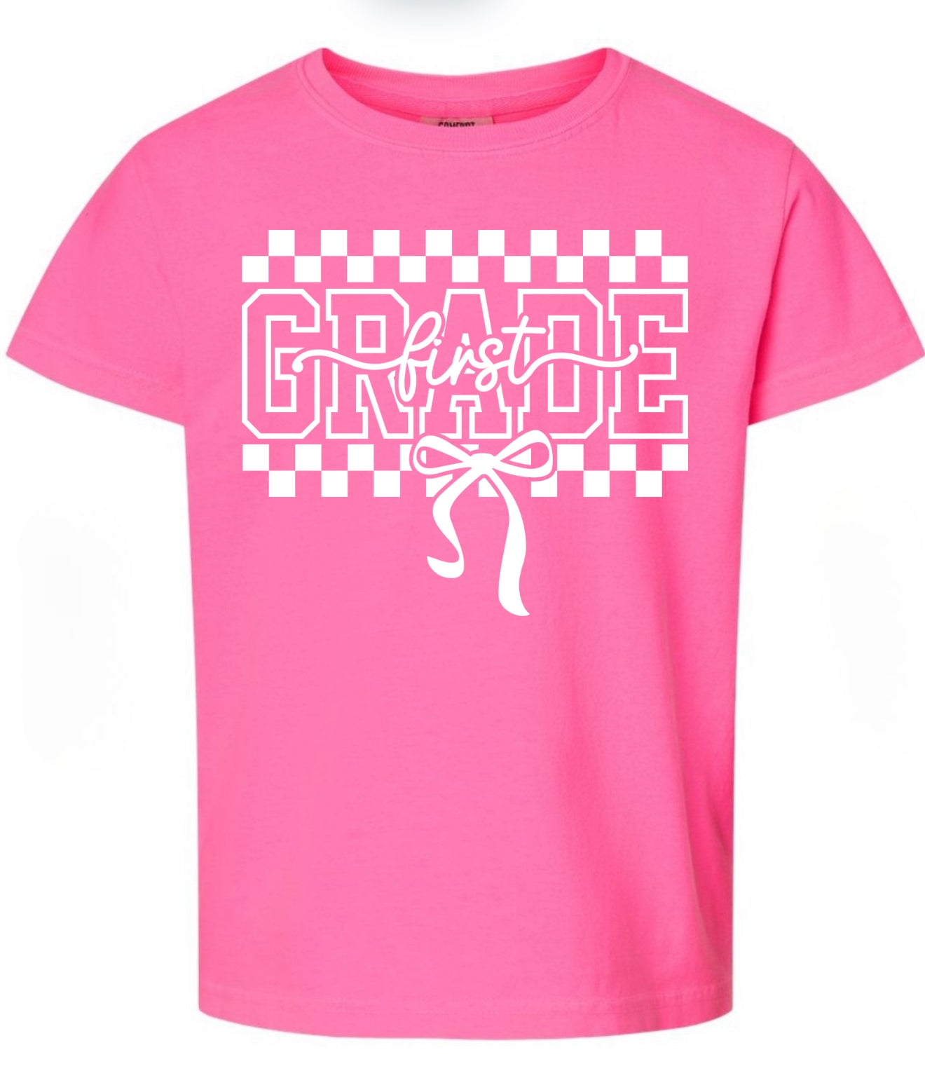 Checkered Bow Pink Grades