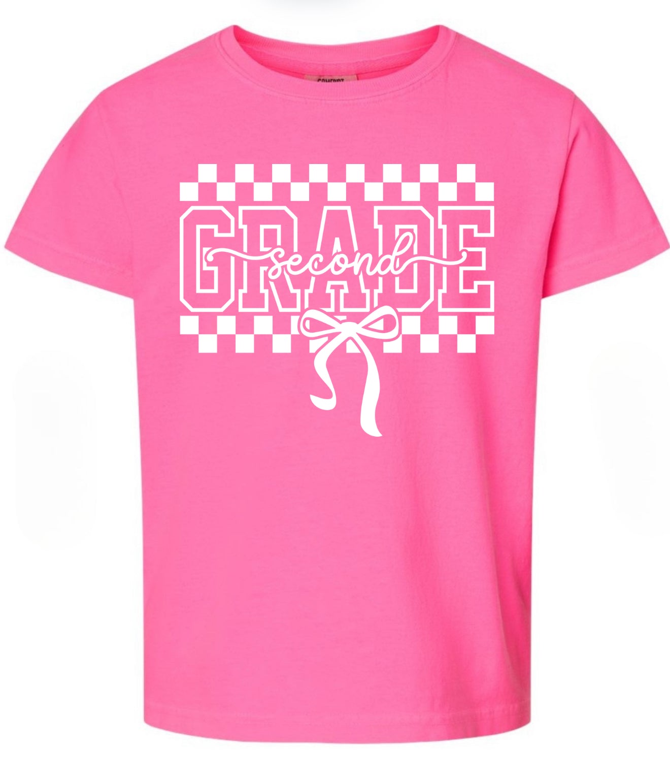 Checkered Bow Pink Grades
