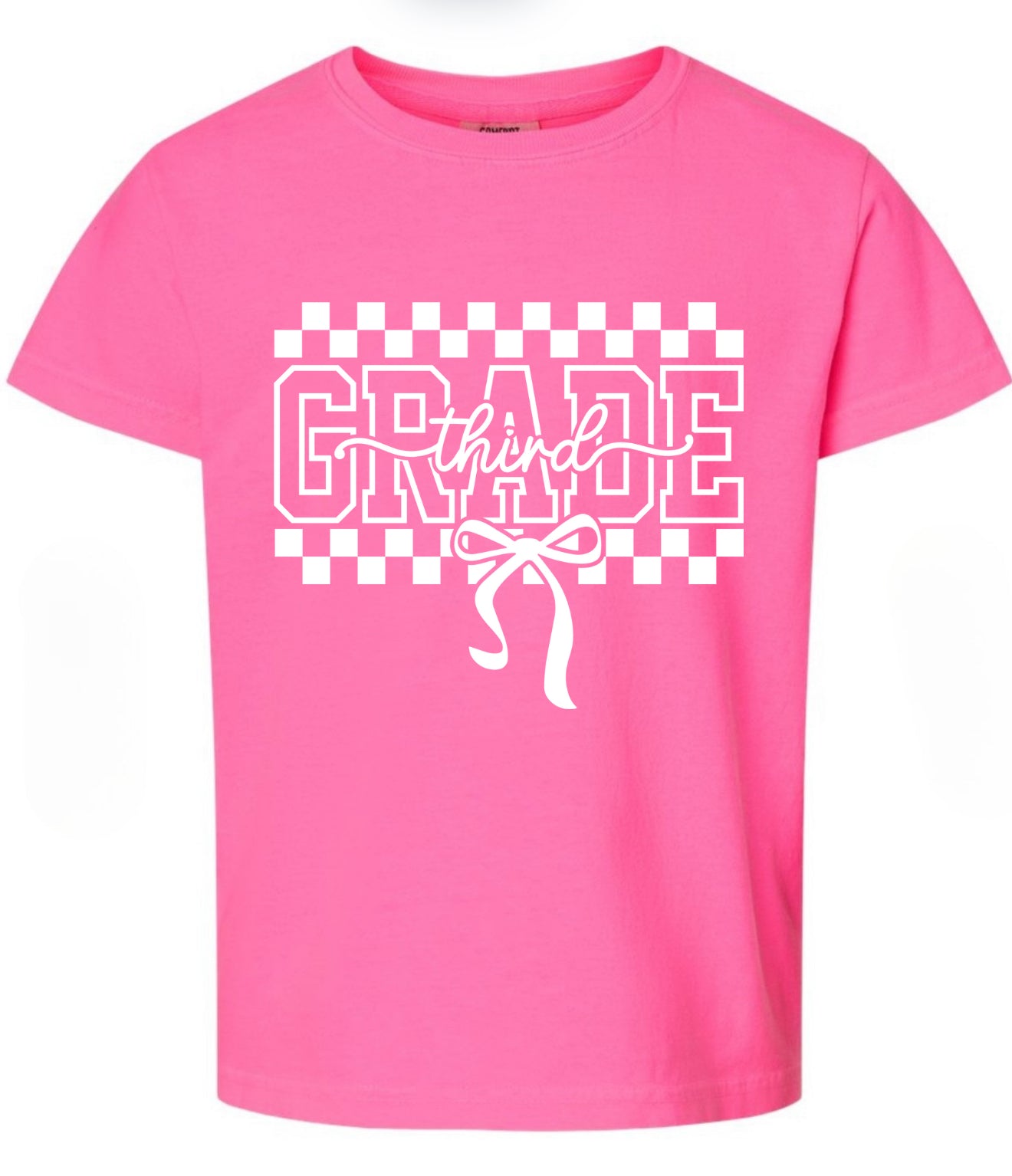 Checkered Bow Pink Grades