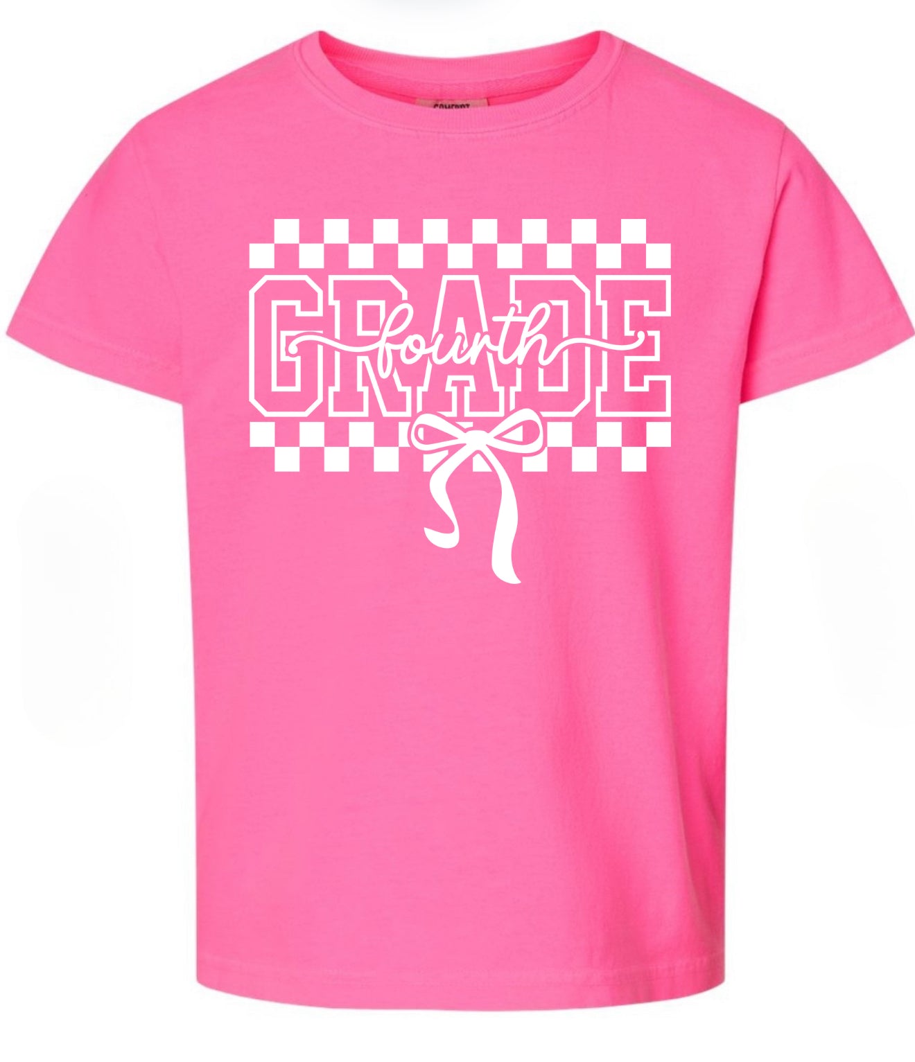 Checkered Bow Pink Grades