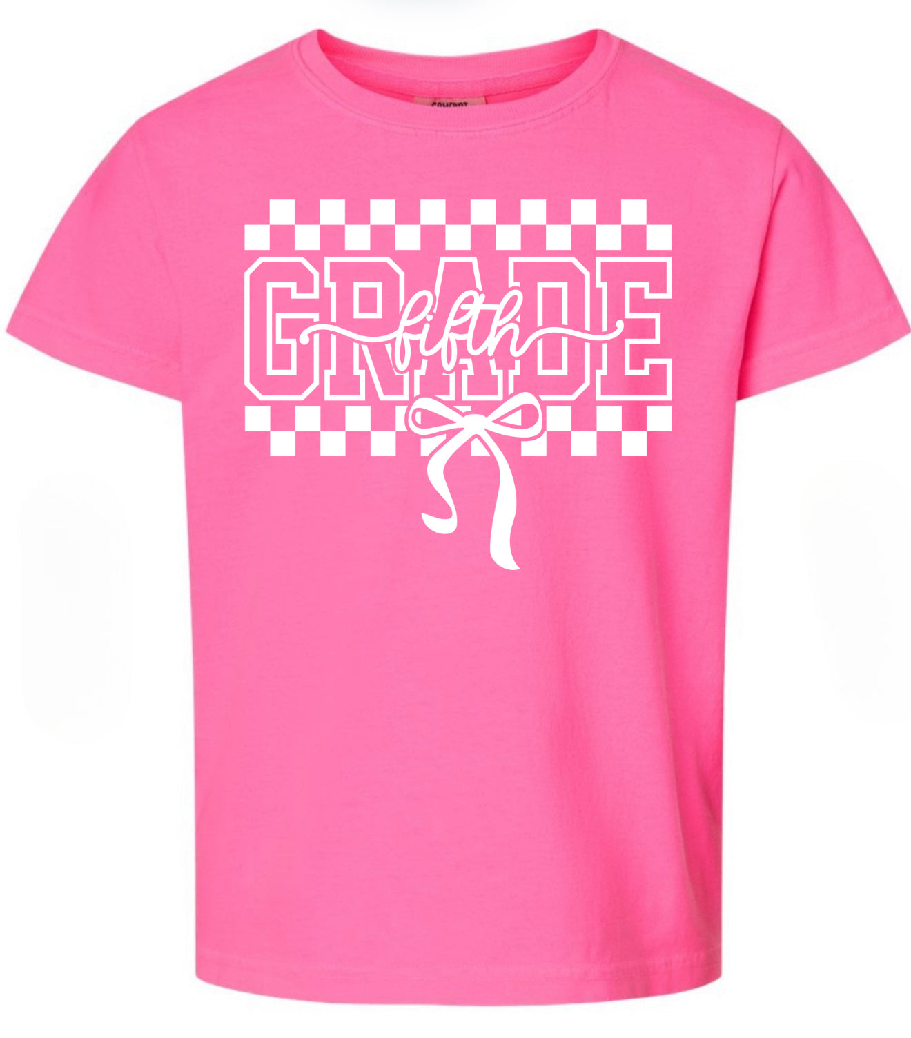 Checkered Bow Pink Grades