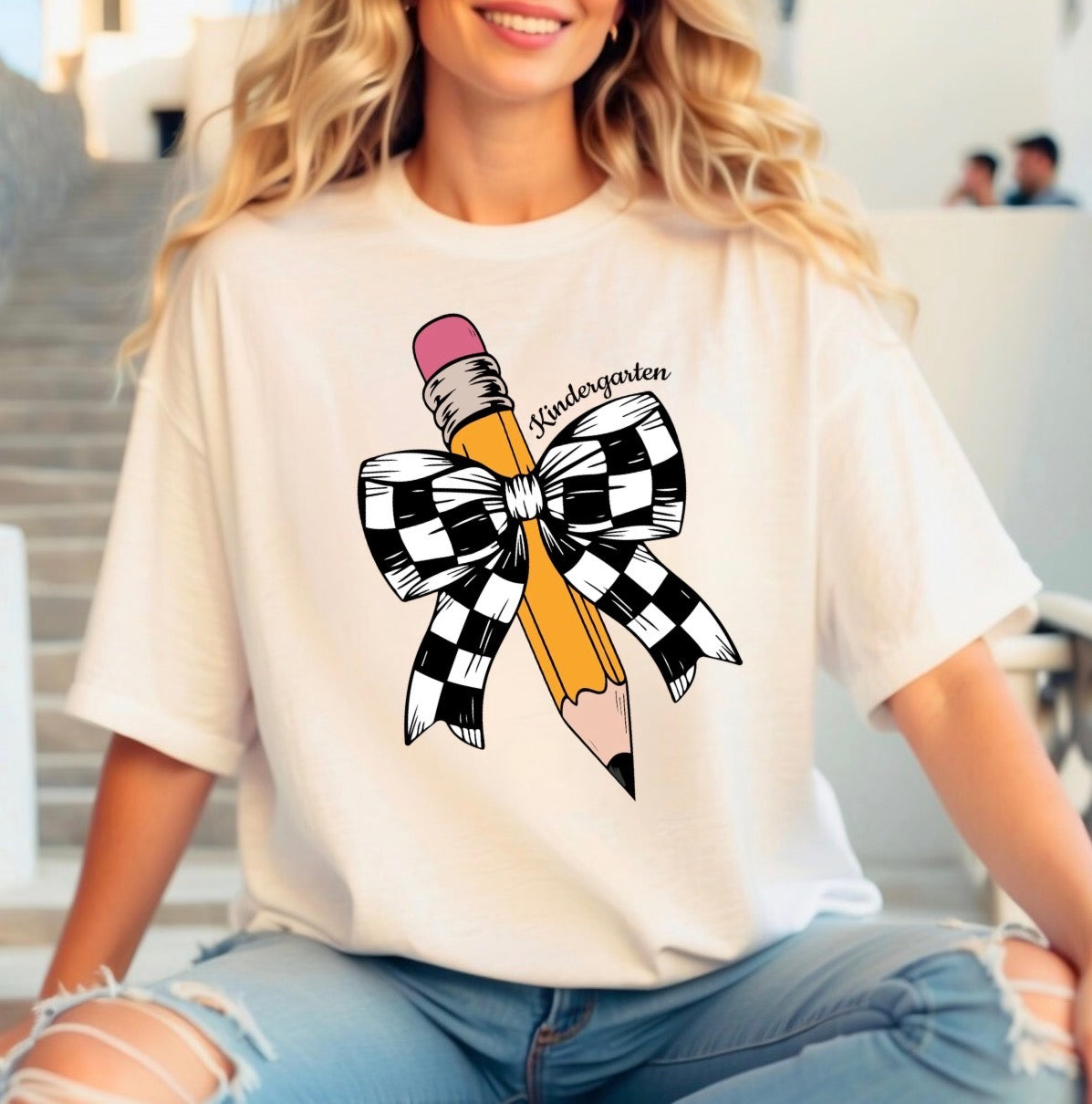 Checkered Bow Pencil