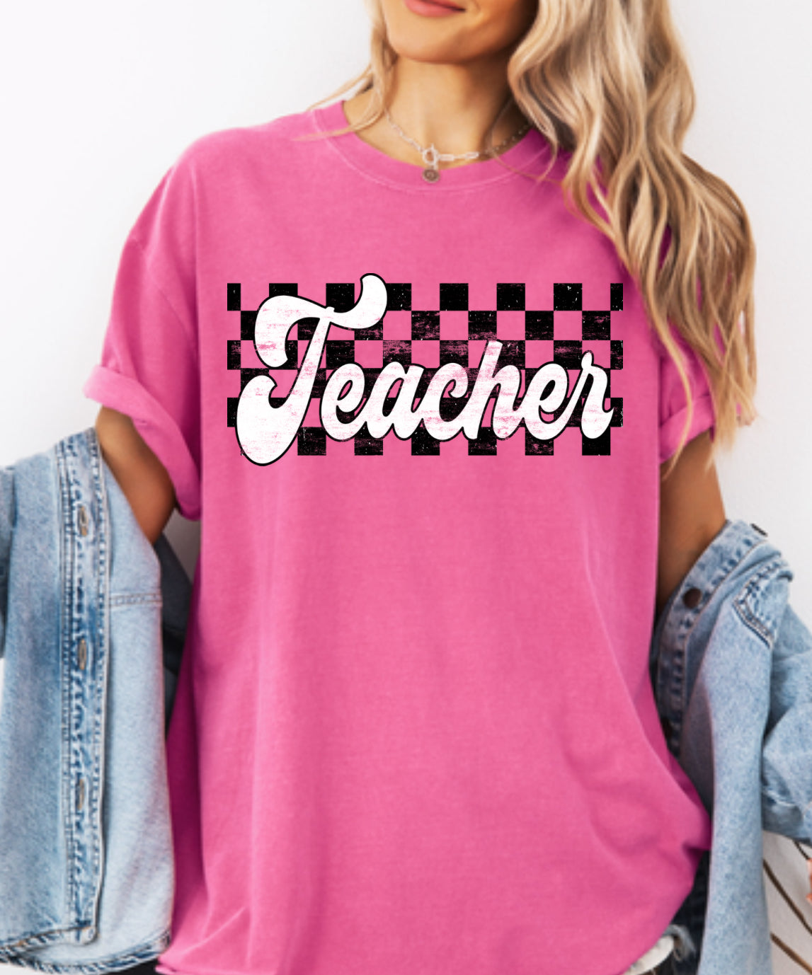 Teacher Checkered Comfort Color
