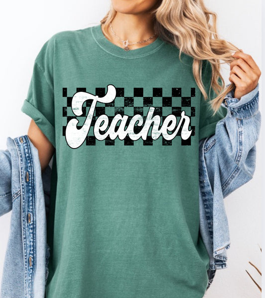 Teacher Checkered Comfort Color