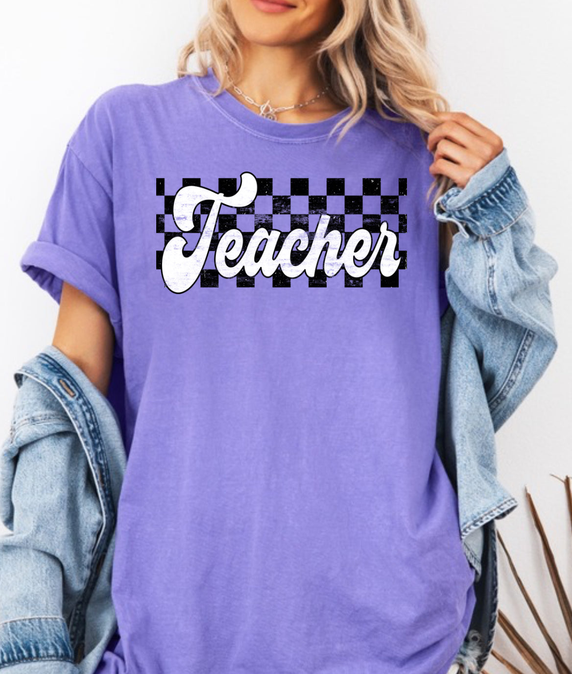 Teacher Checkered Comfort Color