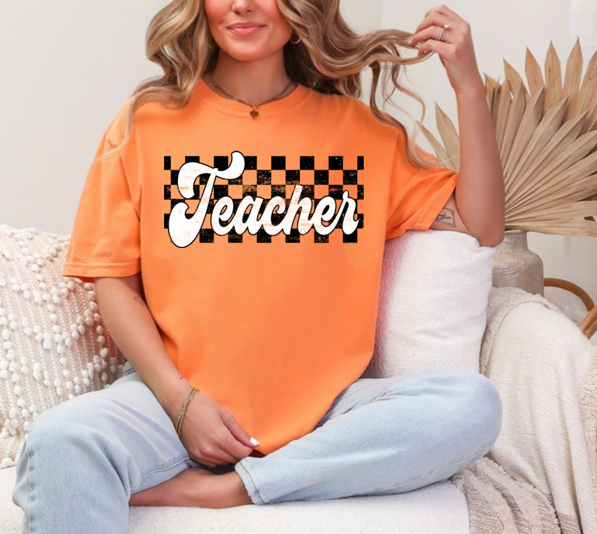 Teacher Checkered Comfort Color