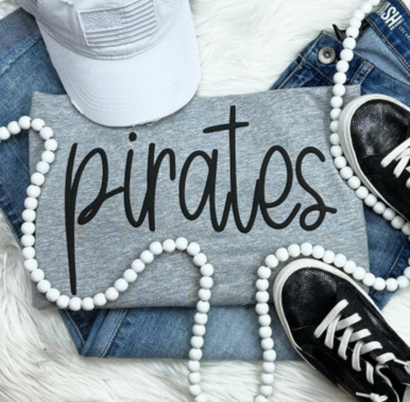 Pirates Black Puff Print