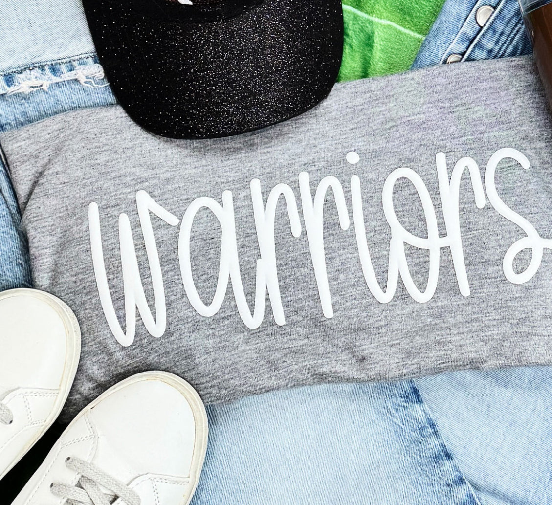 Warriors White Puff Print