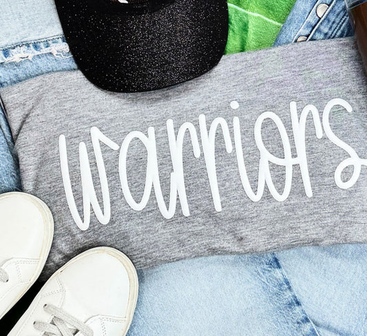 Warriors White Puff Print