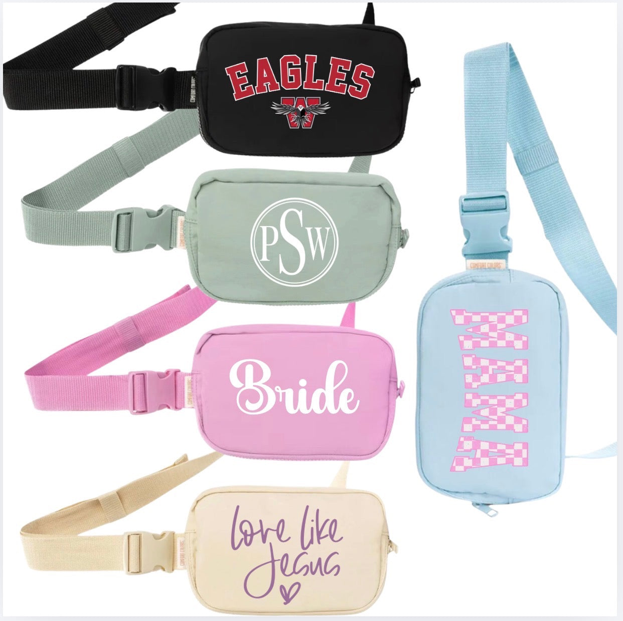 Comfort Colors Sling Bags Personalized