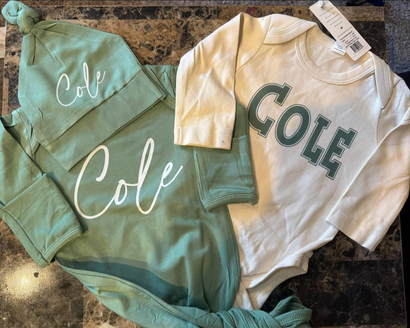 Personalized Newborn Gown/Cap