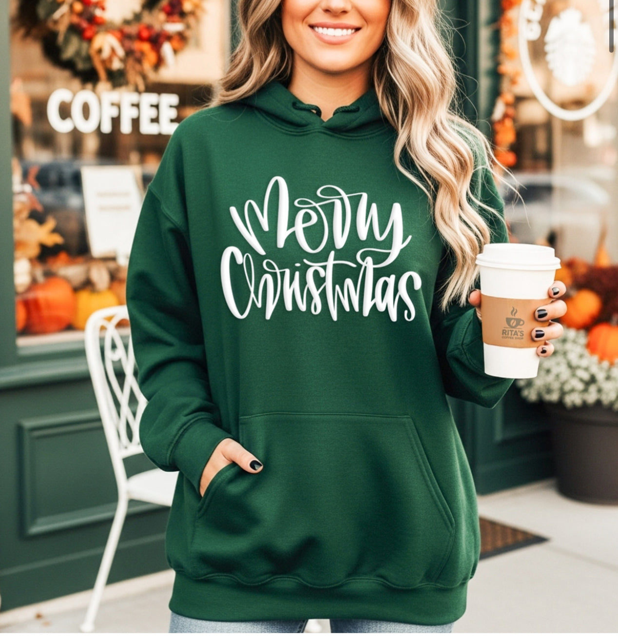 Merry Christmas Puff Print