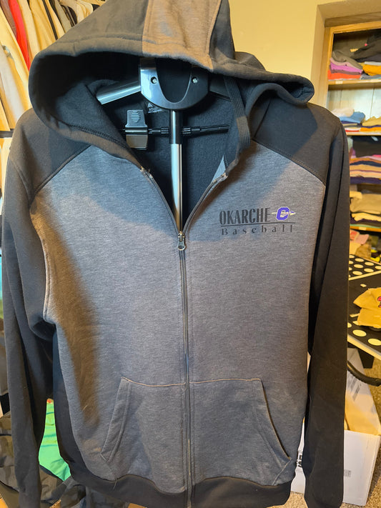Warriors Baseball Augusta Gray/Black Full Zip Hoodie
