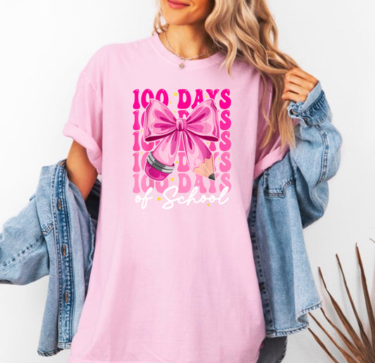 100 days of School pink bow