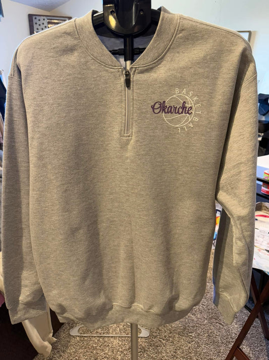 Okarche Warriors Basketball Gildan Collarless Sweatshirt