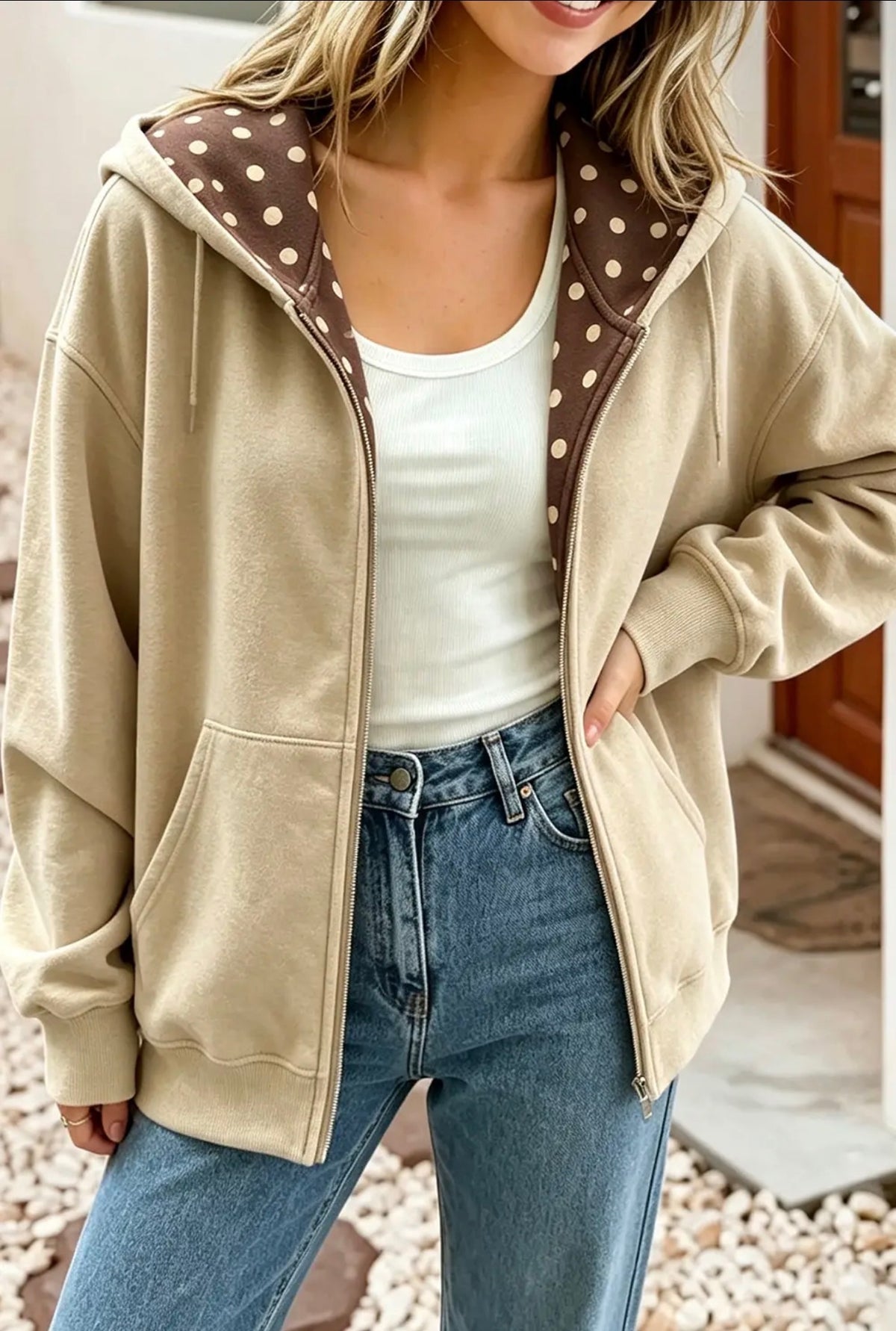 Neutral Lover Zip Up Jacket