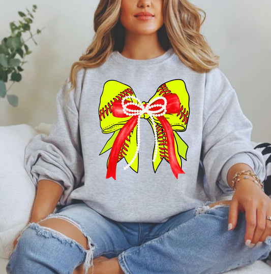 Softball Pearl and Bow