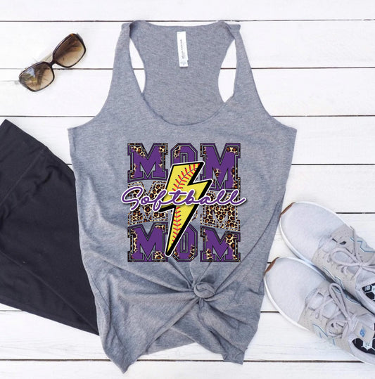 Purple & Gold Softball Mom