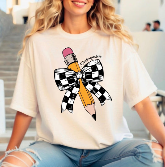 Checkered Bow Pencil