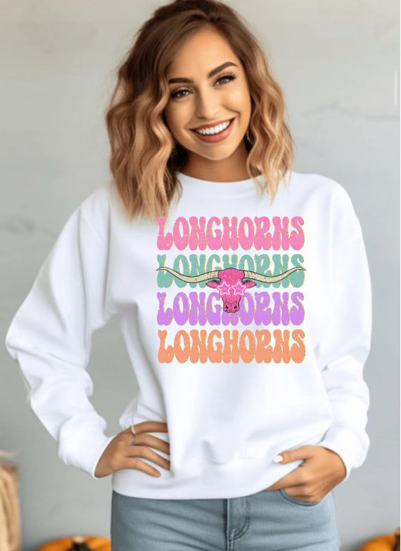 Longhorn Retro Vibes Long Sleeve Comfort Color