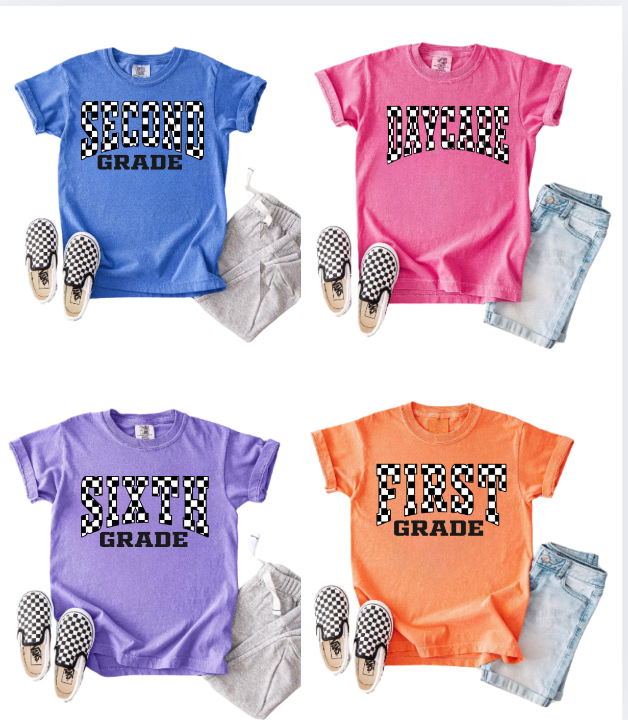 Checkered Grades Youth Comfort Color