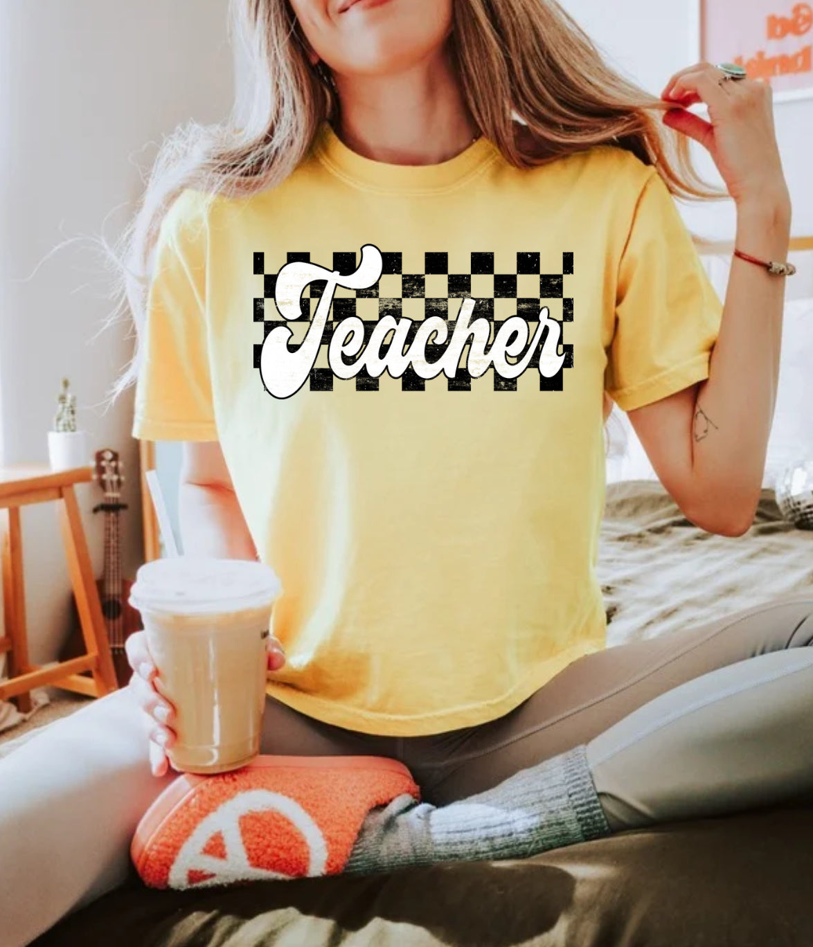 Teacher Checkered Comfort Color