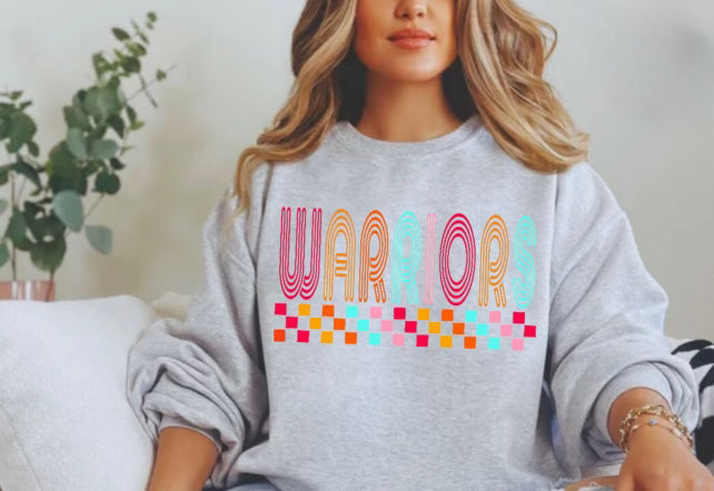 Warriors Checkered Sweatshirt Bella Oversized