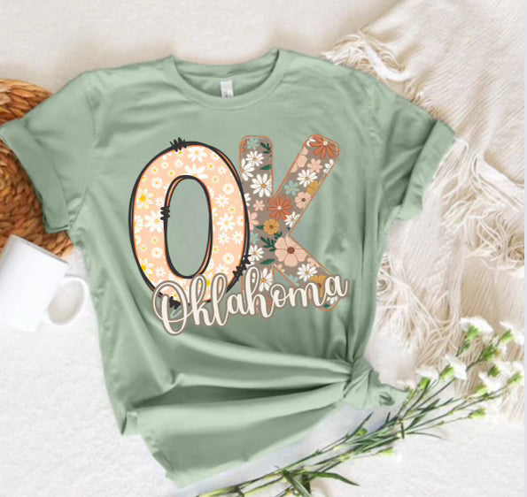 Oklahoma Sage Green Bella Canvas