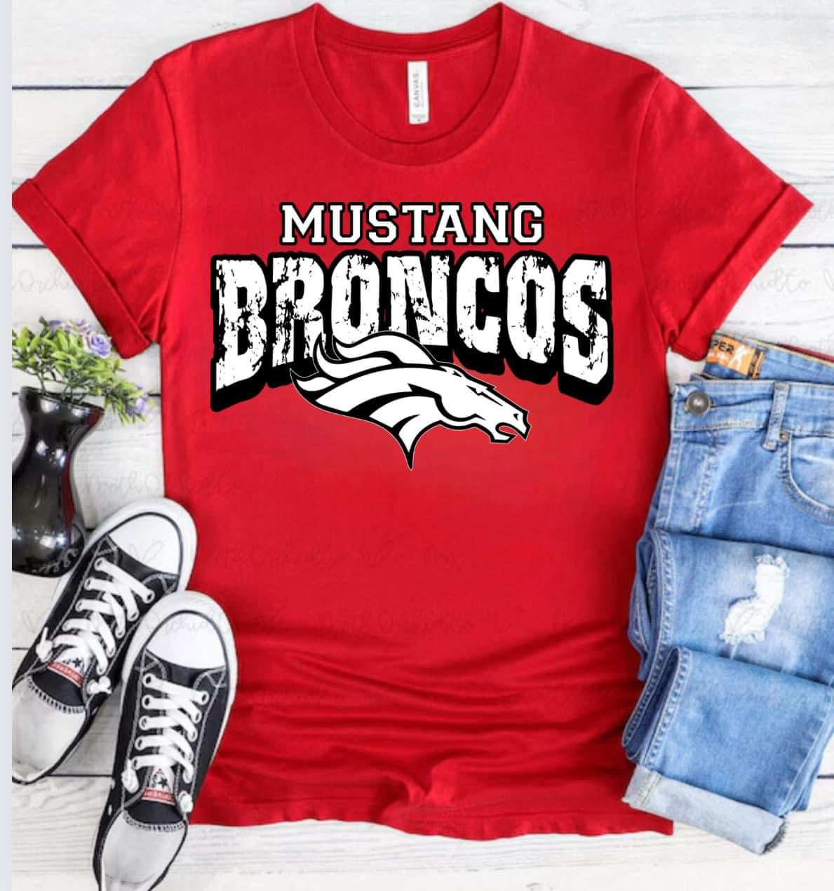 Mustang Broncos Mascot Bella Canvas or Gildan Softstyle