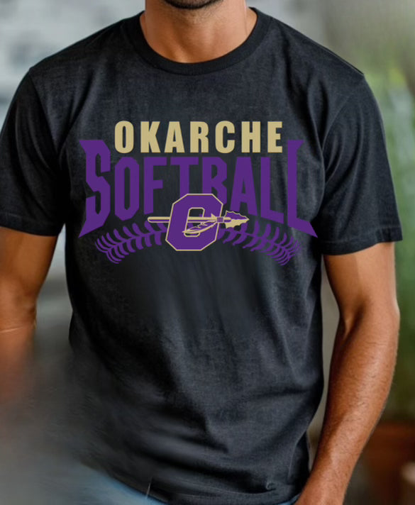 Okarche Softball Laces Gildan Softstyle