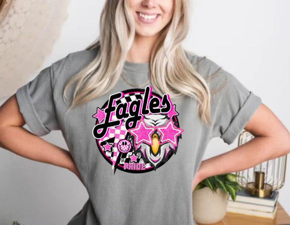 Eagles Pink Checkered Comfort Color