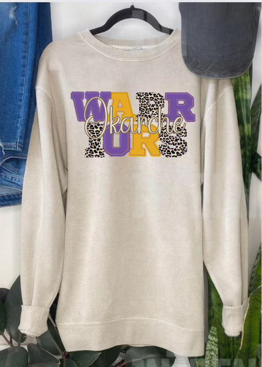 Okarche Warriors Leopard Independent Trading Sweatshirt