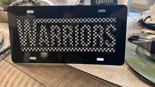 Warriors Checkered Print