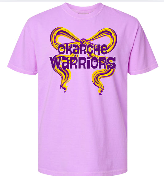 Okarche Warriors Bow on Neon Violet