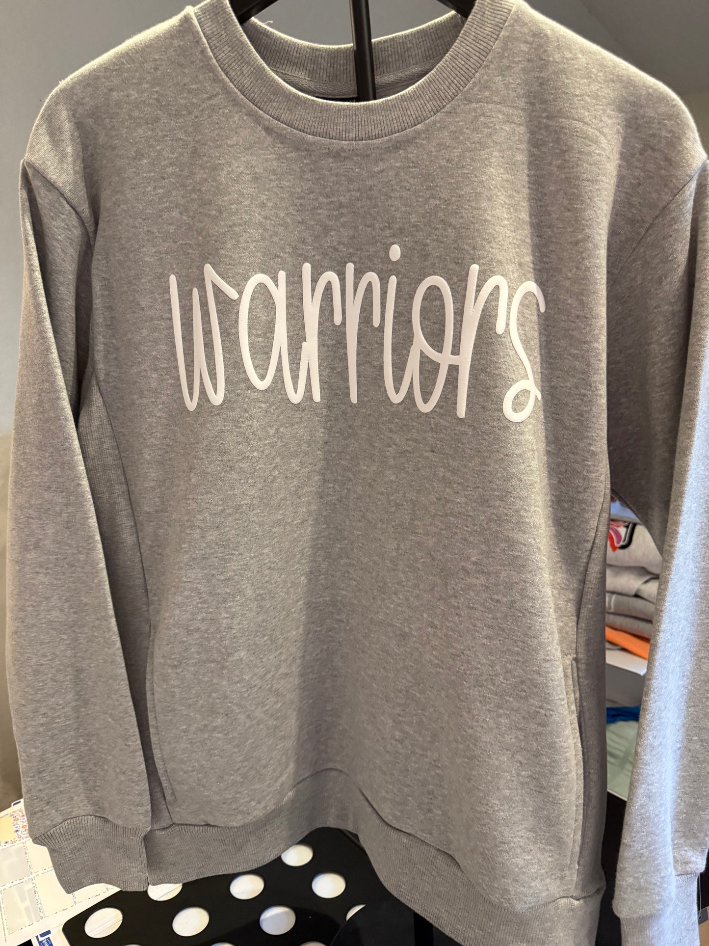 Warriors Puff Print MV sweatshirt with pockets