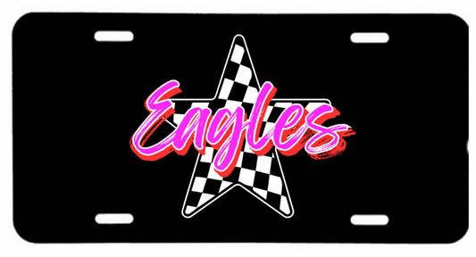 Pink Out Star License Plate