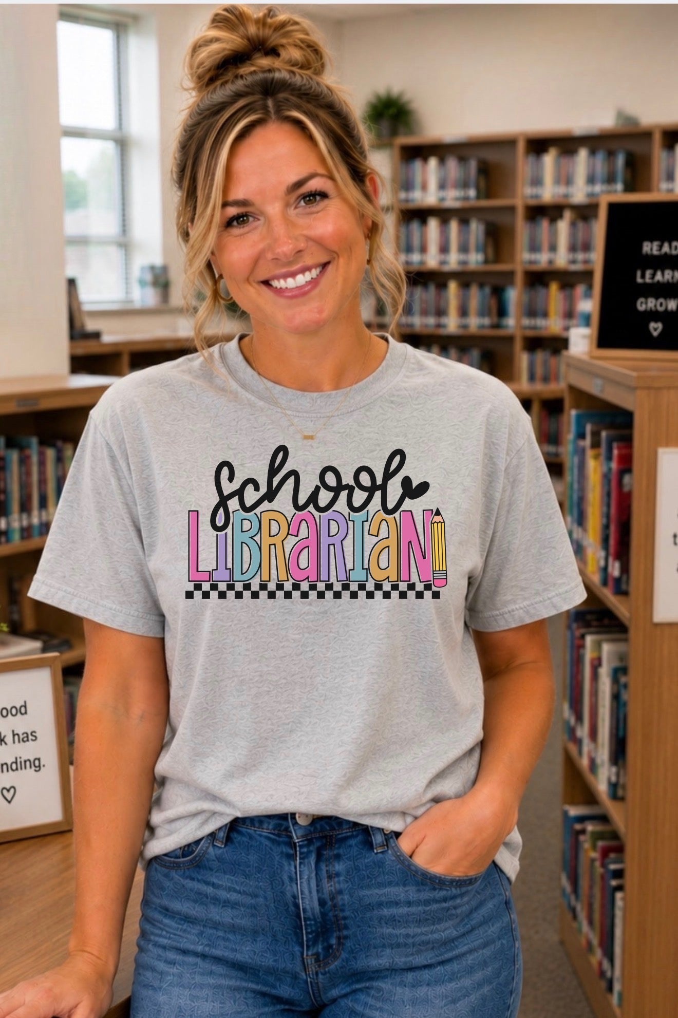 School Librarian Checkered