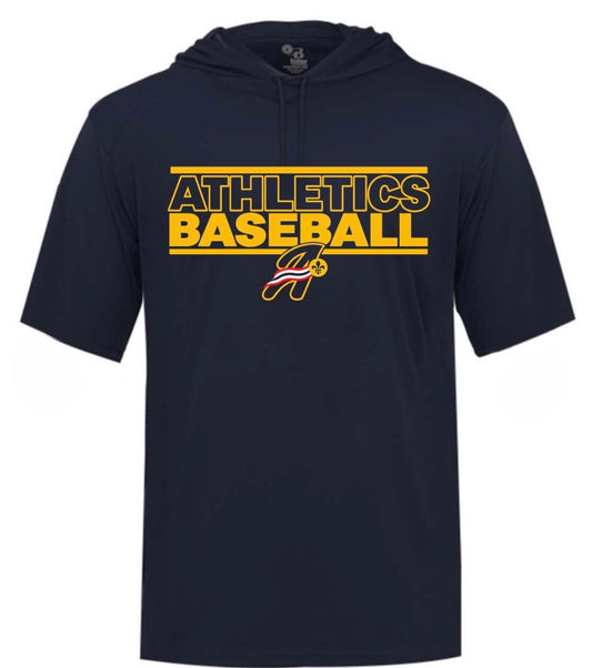 Athletics Baseball Badger Short Sleeve Hooded
