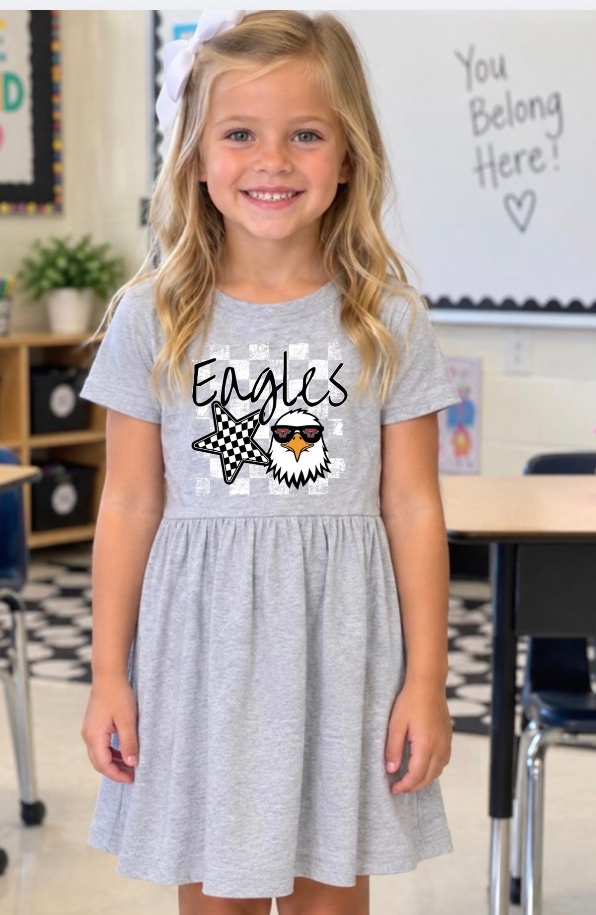 Eagles Checkered Toddler Dress