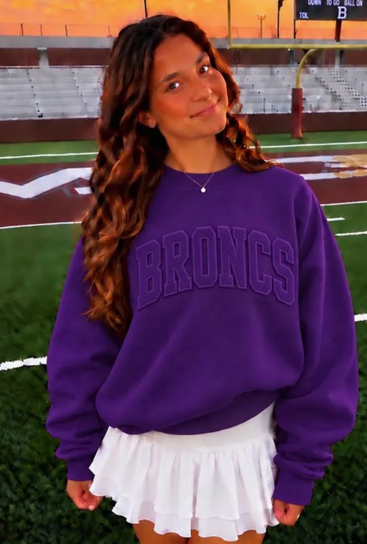 Broncs Embossed Font Sweatshirt