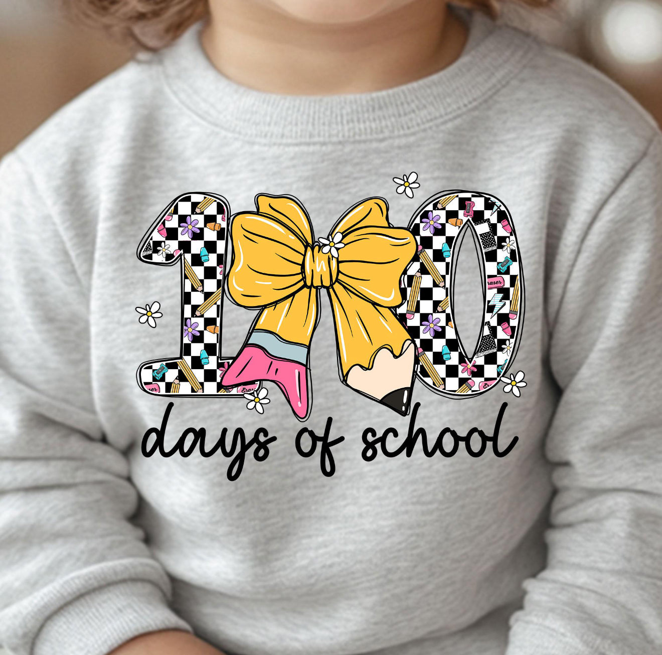 100 Days of School Checkered