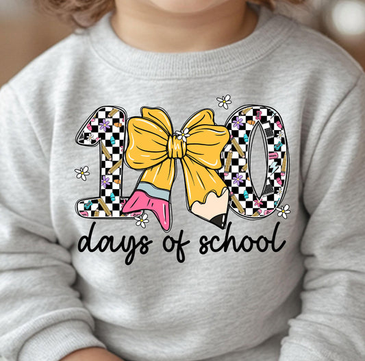 100 Days of School Checkered